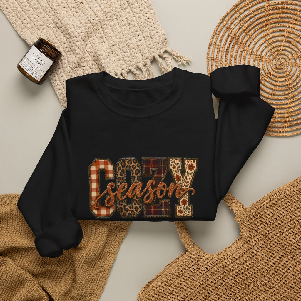 Cozy Season Crewneck Sweatshirt | Cute Fall Sweatshirt for Women | Cozy Autumn Graphic Sweatshirt | Thanksgiving & Pumpkin Patch Pullover