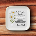 Personalized Daughter Keepsake Dish from Dad – Birth Flower - Sentimental