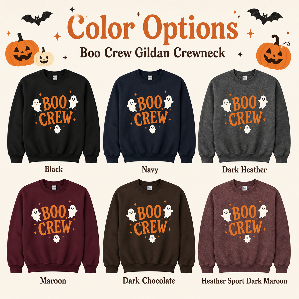 Boo Crew Ghost Halloween Sweatshirt | Matching Dog & Owner Crewneck