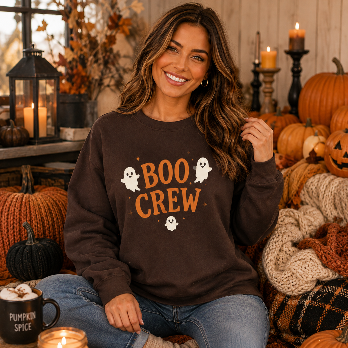 Boo Crew Ghost Halloween Sweatshirt | Matching Dog & Owner Crewneck
