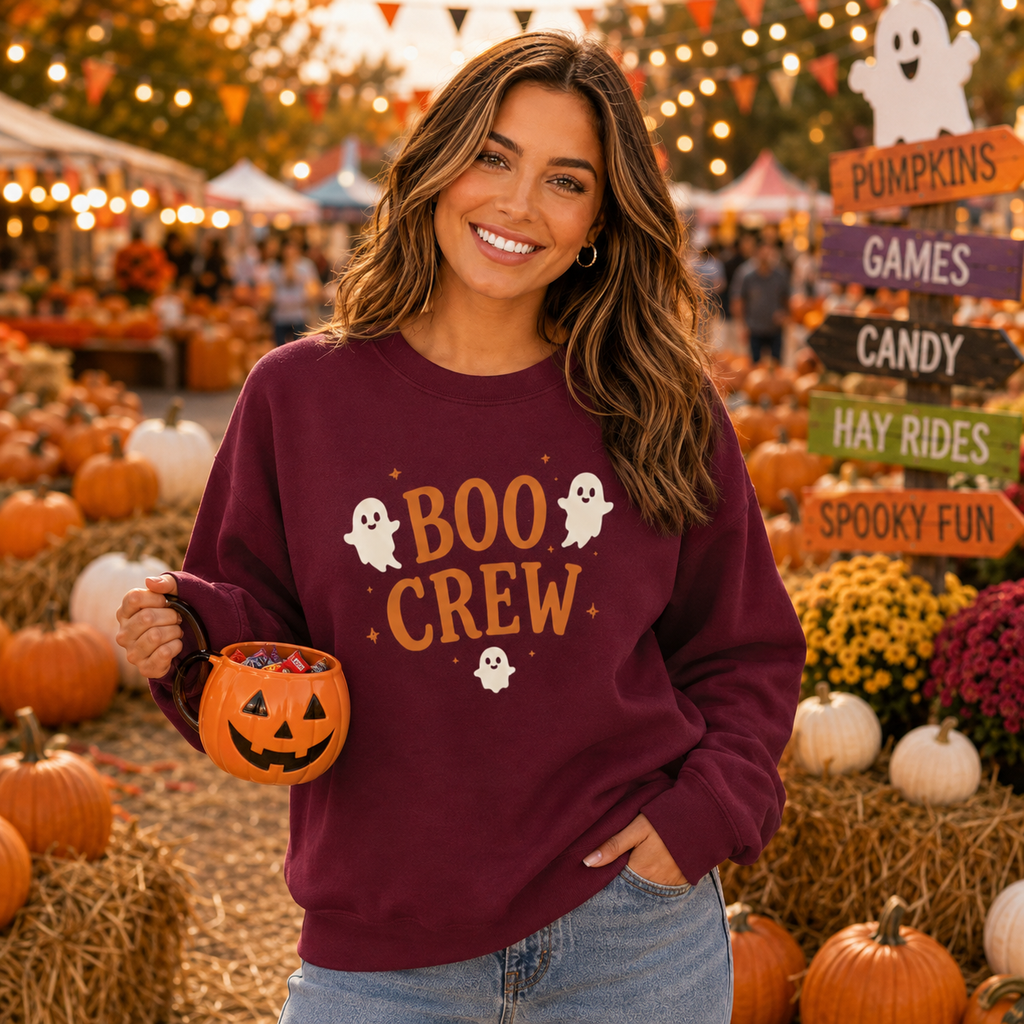 Boo Crew Ghost Halloween Sweatshirt | Matching Dog & Owner Crewneck