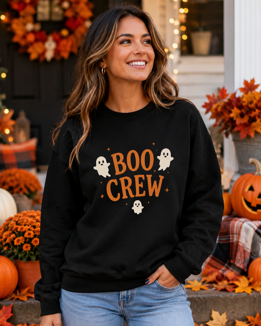 Boo Crew Ghost Halloween Sweatshirt | Matching Dog & Owner Crewneck