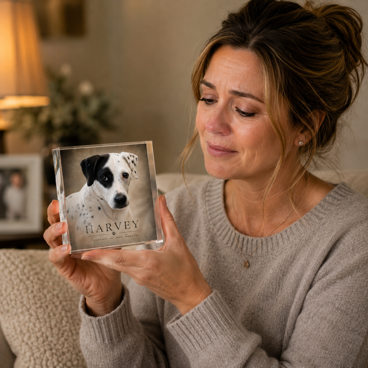 Personalized Pet Memorial Acrylic Block | Custom Dog Memorial Gift | Forever in Our Hearts Photo Keepsake | Sympathy Gift for Dog Lovers