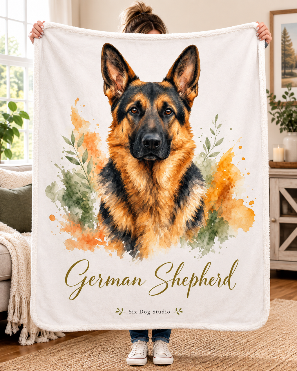 Personalized Sherpa Blanket | Ultra Soft Dog Lover Throw Blanket | Cozy German Shepherd Gift | Plush Fleece Blanket for Home