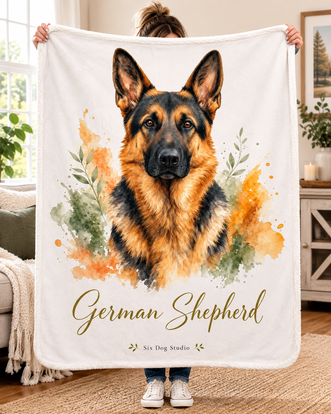 Personalized Sherpa Blanket | Ultra Soft Dog Lover Throw Blanket | Cozy German Shepherd Gift | Plush Fleece Blanket for Home