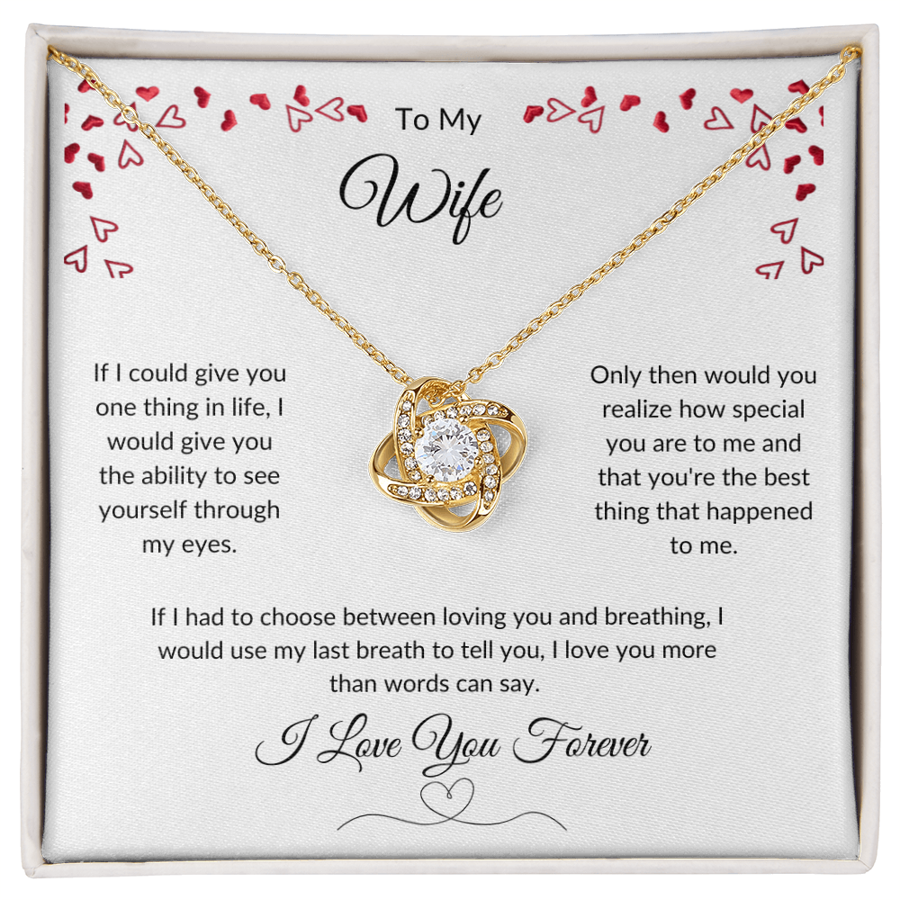 To My Wife Love Knot Necklace | Message Card Gift