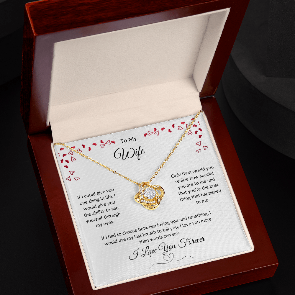 To My Wife Love Knot Necklace | Message Card Gift