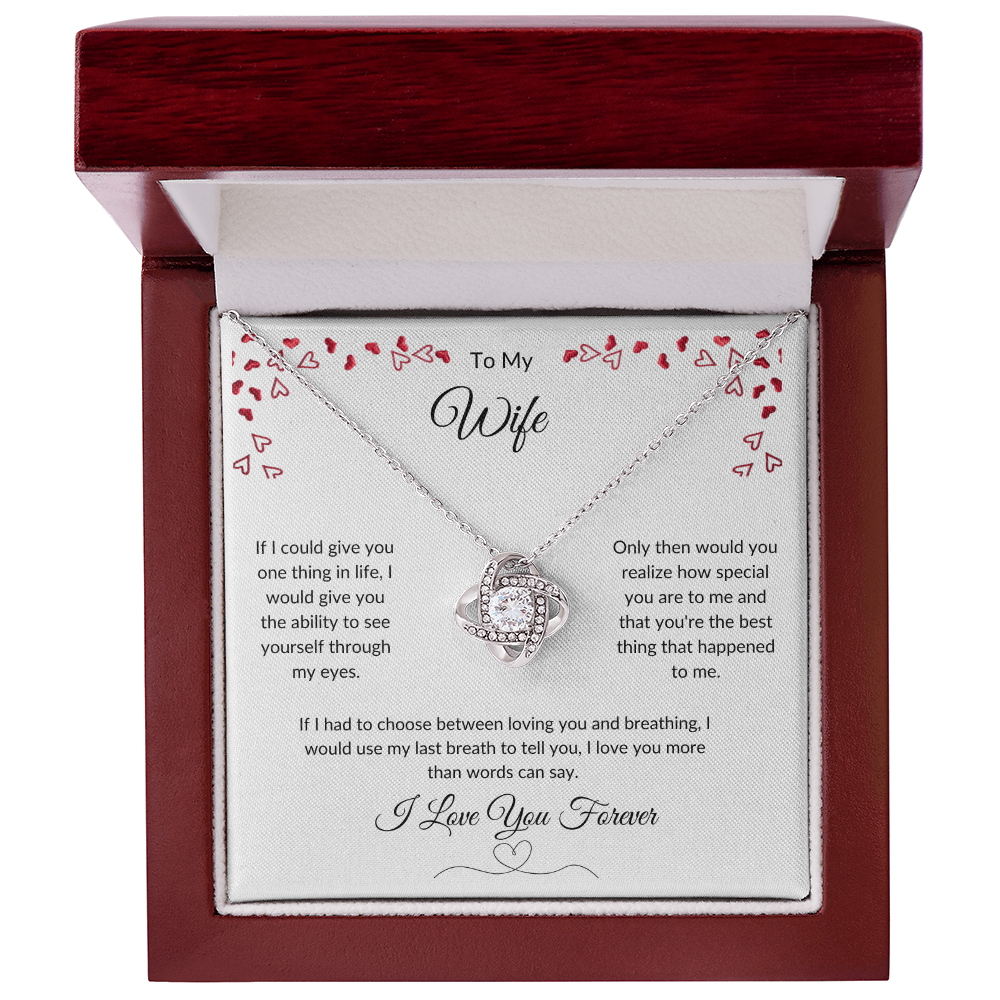 To My Wife Love Knot Necklace | Message Card Gift