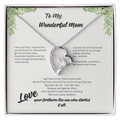 Firstborn™ Love Knot Necklace | Funny Gift for Mom from Her Oldest Child | Birth Order Necklace | Humorous Message Card with ShineOn Necklace