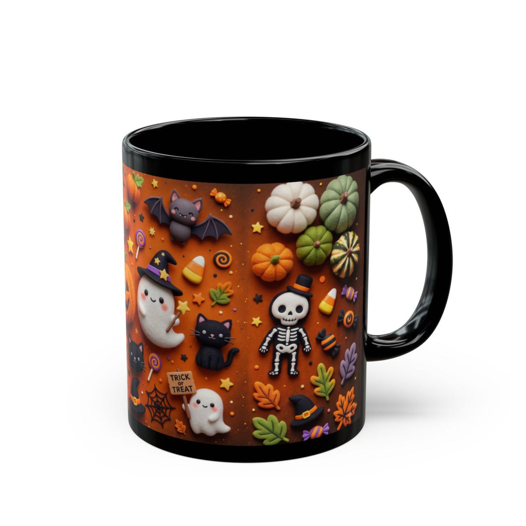 Cute Halloween Mug – Ghost, Pumpkin & Black Cat Coffee Cup | 11 oz & 15 oz
