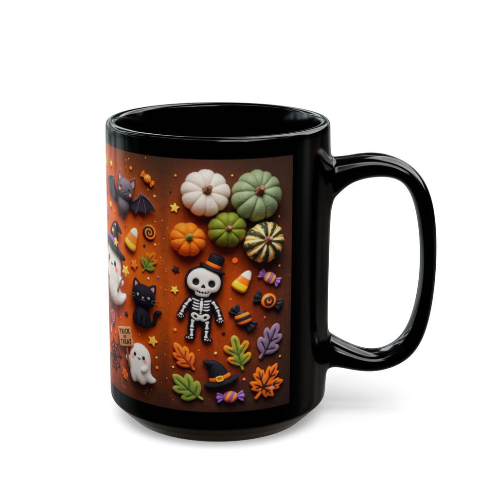 Cute Halloween Mug – Ghost, Pumpkin & Black Cat Coffee Cup | 11 oz & 15 oz