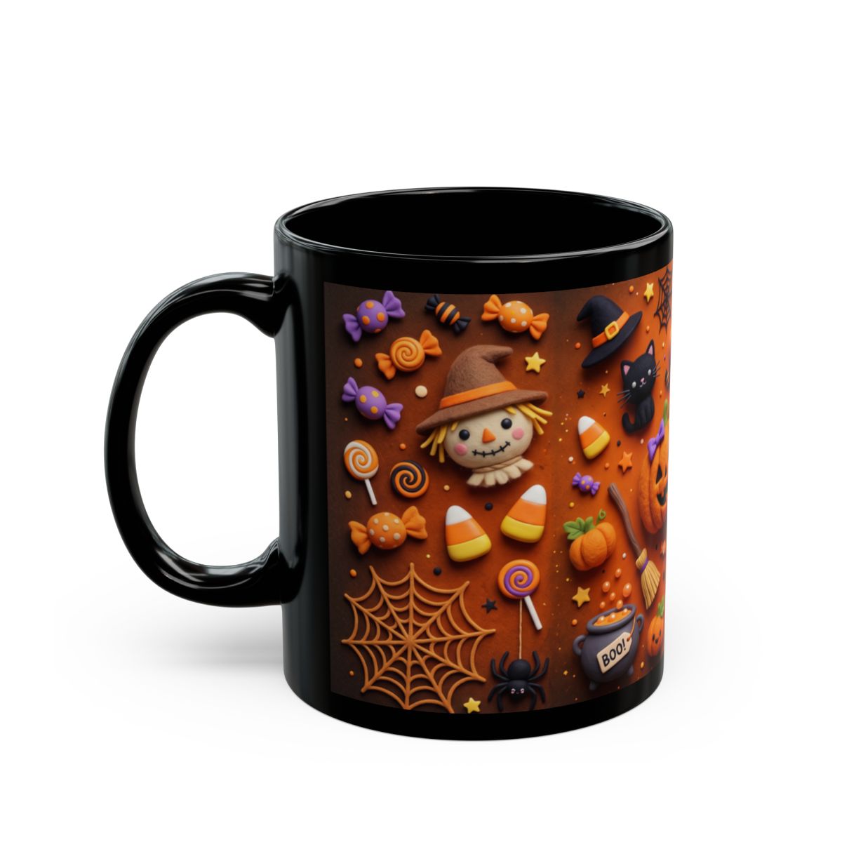 Cute Halloween Mug – Ghost, Pumpkin & Black Cat Coffee Cup | 11 oz & 15 oz