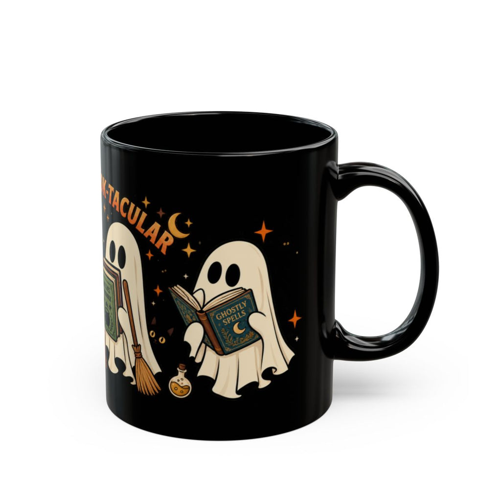 Reading Is Spook-Tacular Halloween Mug – Cute Ghost Book Lover Mug | Black 11 oz & 15 oz