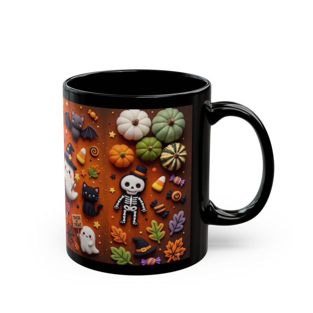 Cute Halloween Mug – Ghost, Pumpkin & Black Cat Coffee Cup | 11 oz & 15 oz