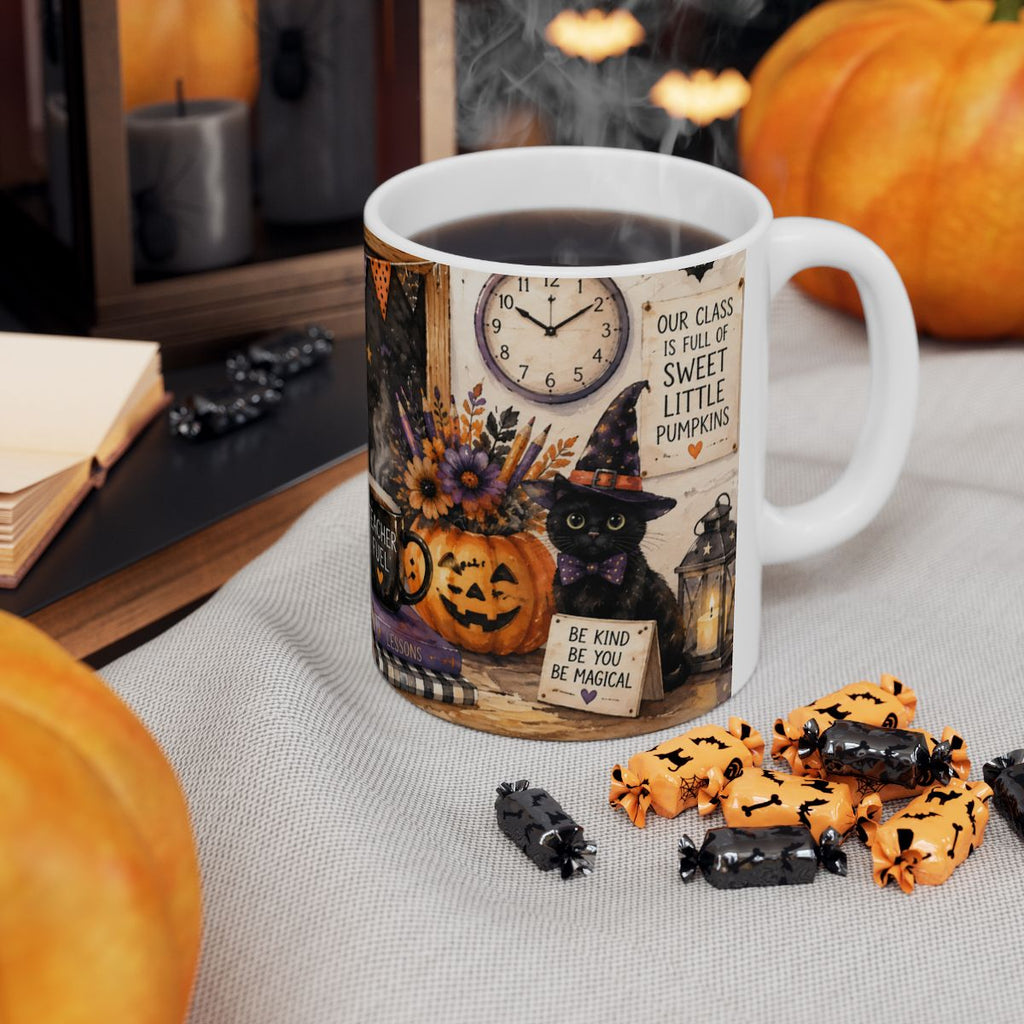 Teaching Little Minds Halloween Mug – Fall Teacher Coffee Cup | 11 oz & 15 oz