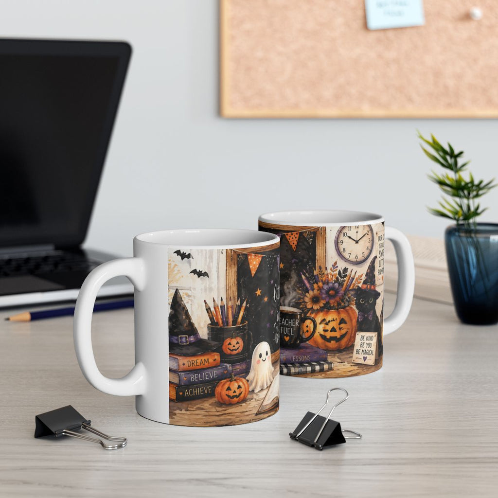 Teaching Little Minds Halloween Mug – Fall Teacher Coffee Cup | 11 oz & 15 oz