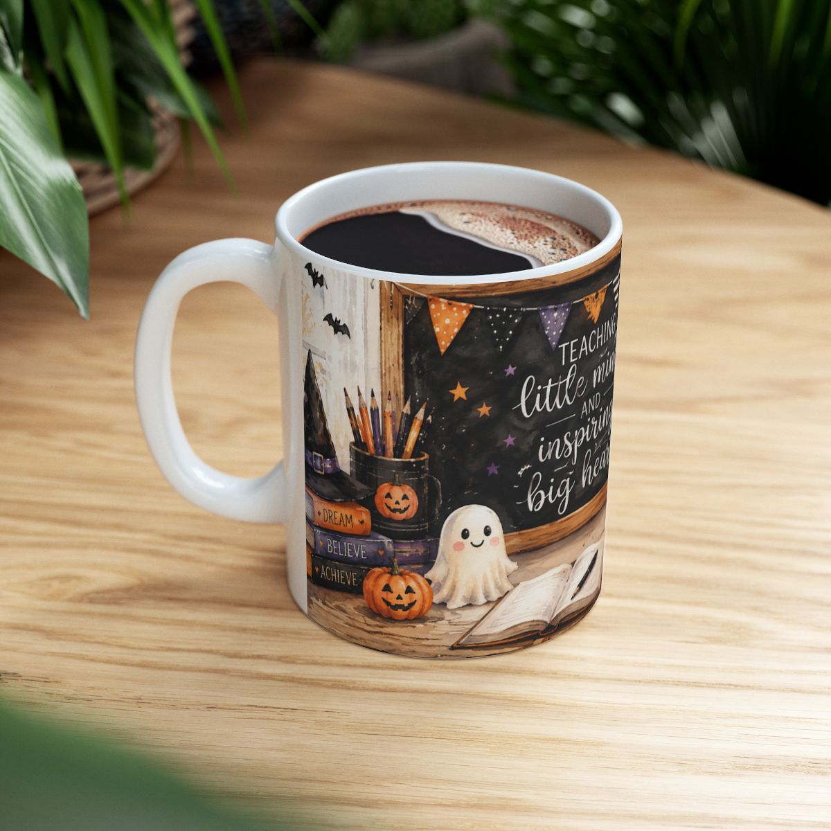 Teaching Little Minds Halloween Mug – Fall Teacher Coffee Cup | 11 oz & 15 oz