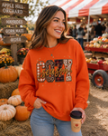 Cozy Season Sweatshirt – Plaid, Leopard & Pumpkin Fall Crewneck